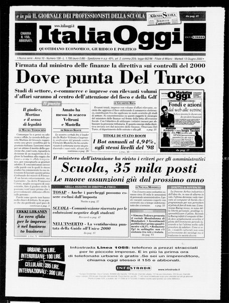 Italia oggi : quotidiano di economia finanza e politica